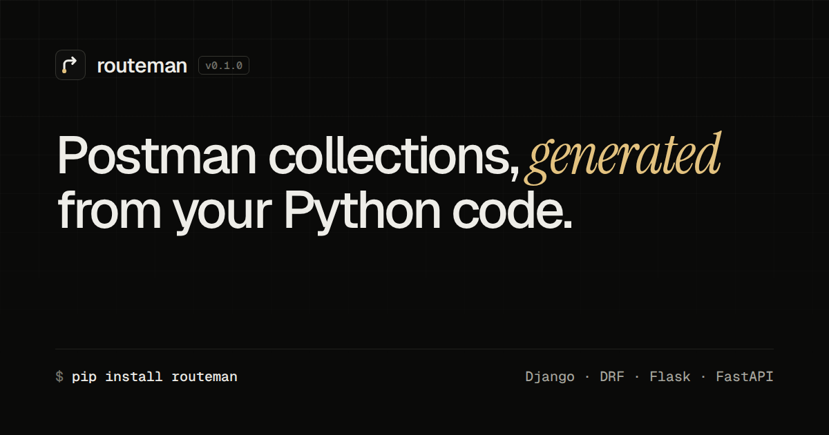 routeman (open source) — Python command-line tool, published on PyPI